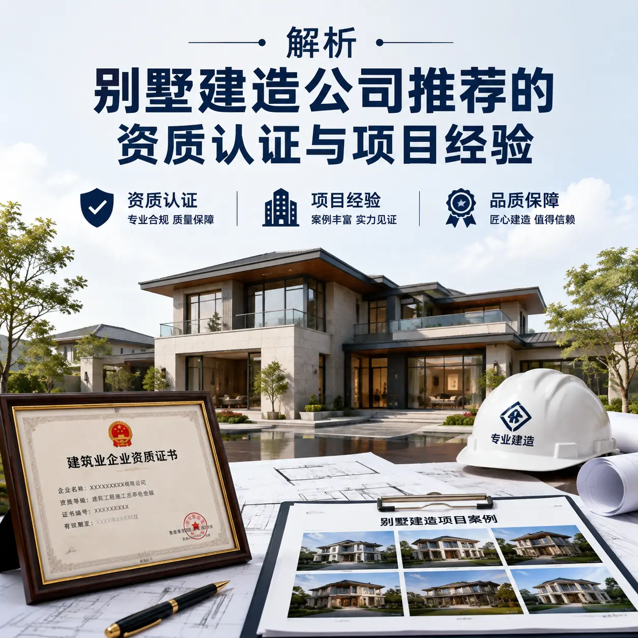 解析 瓮安 别墅建造公司推荐的资质认证与项目经验